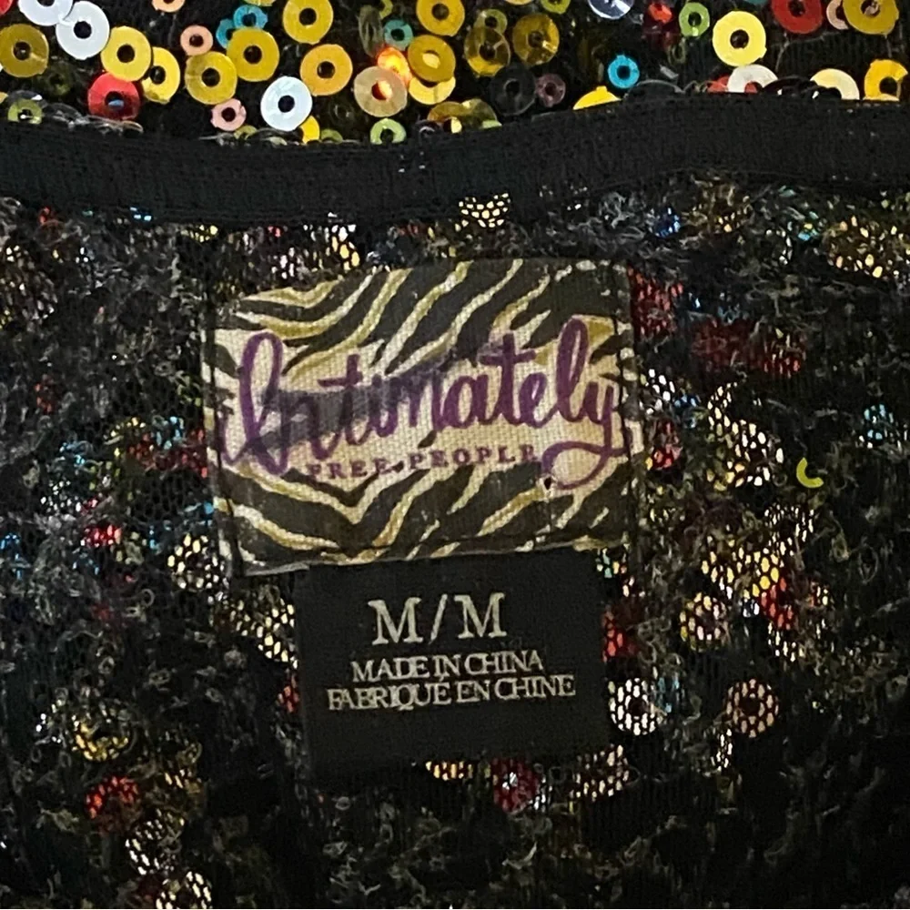 Free People Intimately Medium Confetti Sequins Slip Mini Dress Party Festive